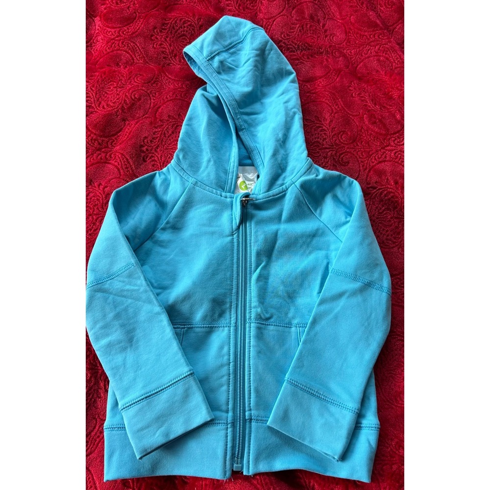 NWT Peekaboo Beans Kids Full Zip Hoodie Size 2T Turquoise‎ Blue Thumb Holes